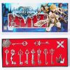 12pcs Set Kingdom Hearts Sora Keyblade Cosplay Metal Necklace Keychain Pendants Figure Toys - Kingdom Hearts Merch