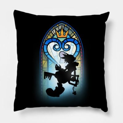 Heart Window Kingdom Hearts Merch Video Game Stained Gla Throw Pillow Official Kingdom Hearts Merch