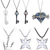 Kingdom Hearts Chain Pendant Necklace Sora Key Keyblade Crown Charm Statement Choker Necklace Women Men Game - Kingdom Hearts Merch