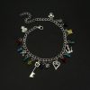 Kingdom Hearts Charm Bracelet Gems Metal Crystal Beads Crown Bracelet Key Love Heart Pendant Bracelets for 1 - Kingdom Hearts Merch