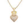Nidin New Creative Design Kingdom Heart Crown Pendant Handmade Zircon Women Charm Necklace Ornament Novelty Gifts 2 - Kingdom Hearts Merch