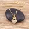 Nidin New Creative Design Kingdom Heart Crown Pendant Handmade Zircon Women Charm Necklace Ornament Novelty Gifts 3 - Kingdom Hearts Merch