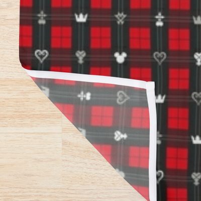 Kingdom Hearts Merch Iii - Flannel Pattern (Red) Shower Curtain Official Kingdom Hearts Merch