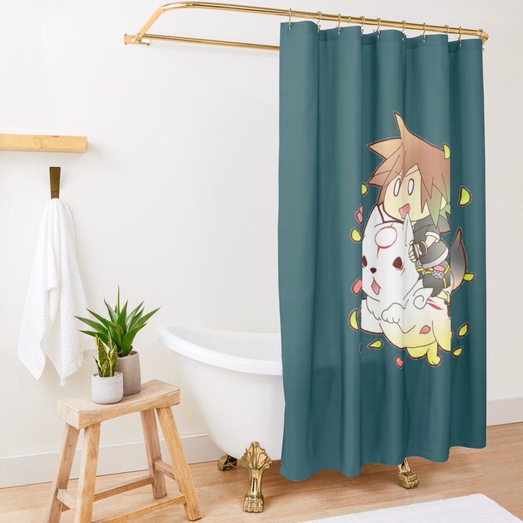 Chibi Sora Shower Curtain Official Kingdom Hearts Merch