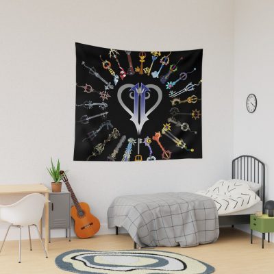 Kingdom Hearts Merch 2 Keyblades Tapestry Official Kingdom Hearts Merch