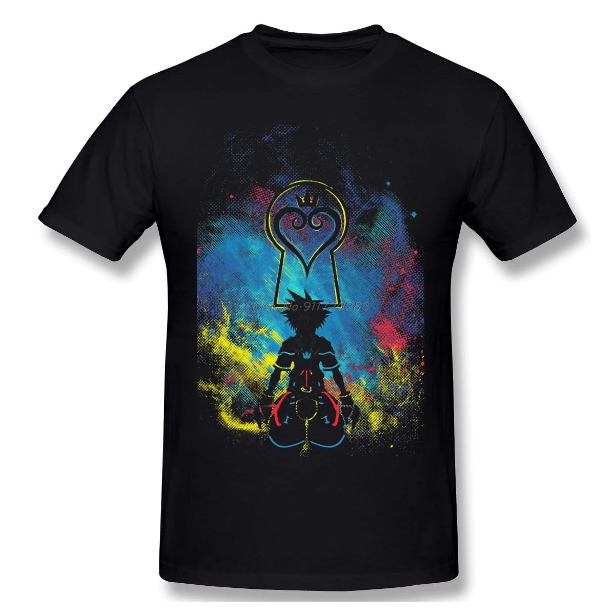 kf H2378c0bb4e434148828bf5082a12f7a2t Kingdom Hearts Men Cotton T Shirt Graphic Plus Size Kingdom Art Oversized Tops Casual Tees Harajuku - Kingdom Hearts Merch