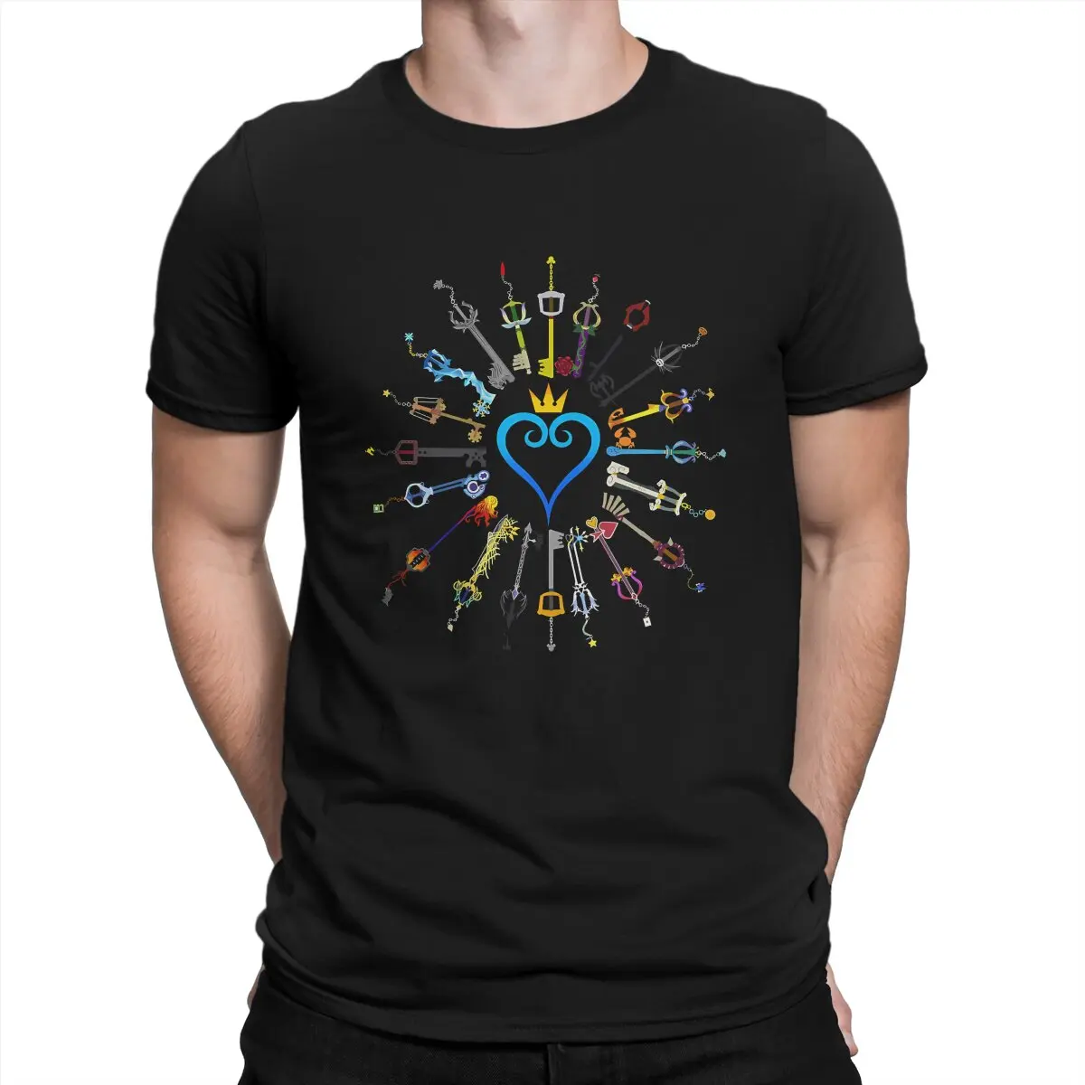 kf S9dba3da0c99f47b0a4f8a086eec6898bO Keyblades Hip Hop TShirt Kingdom Hearts Leisure T Shirt Summer Stuff For Adult - Kingdom Hearts Merch